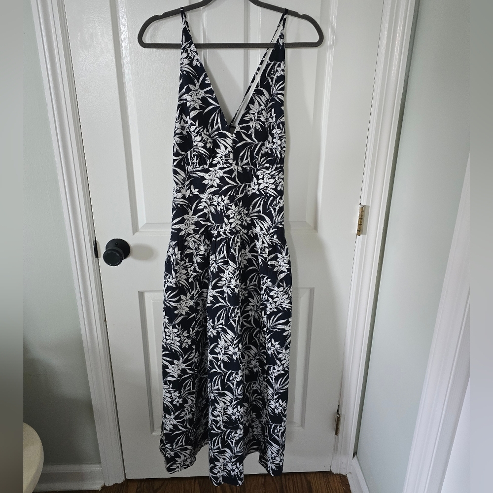 Smocked Halter Midi Dress in Poplin Size 12